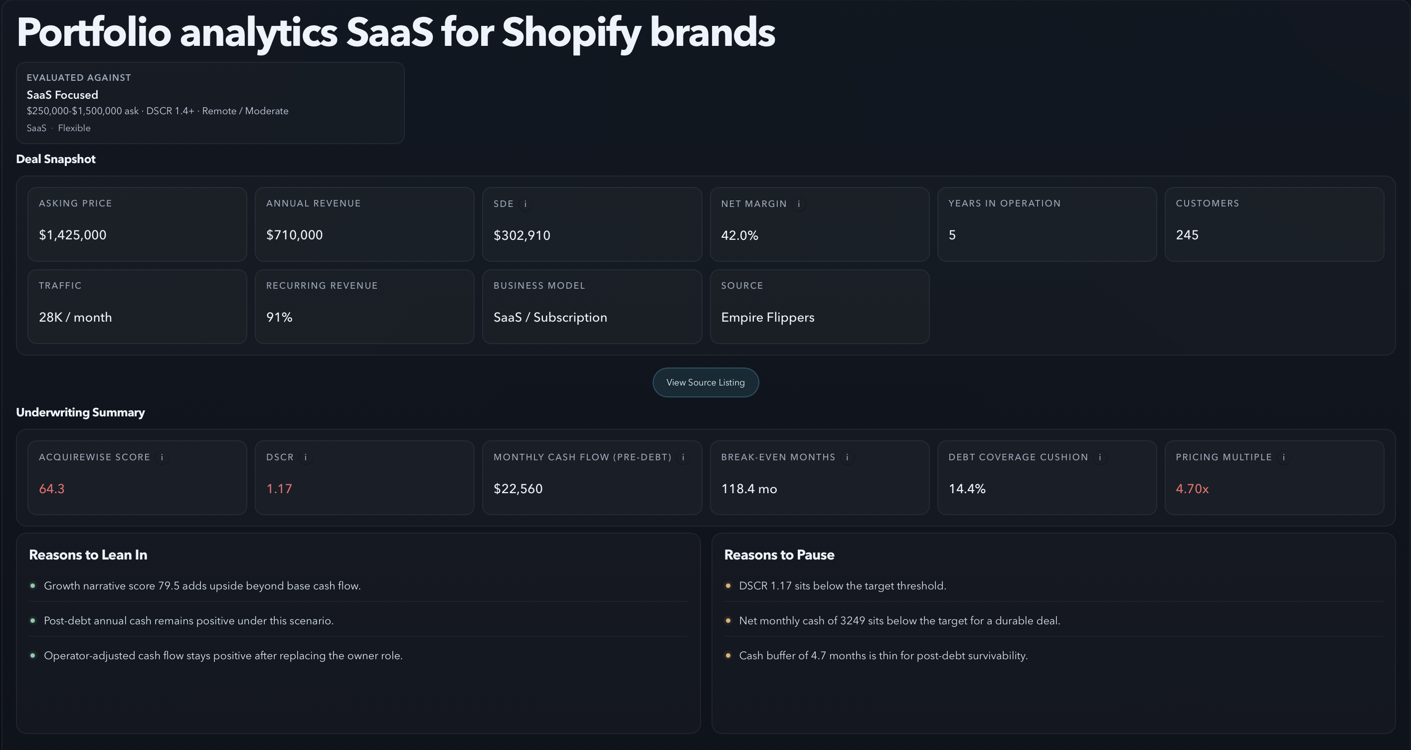 Laice dashboard screenshot